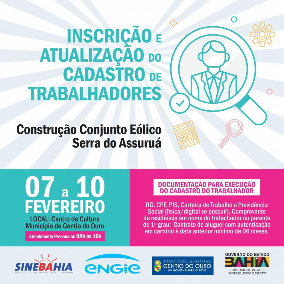 Gentio do Ouro: SineBahia realiza inscrição e atualização cadastral de trabalhadores