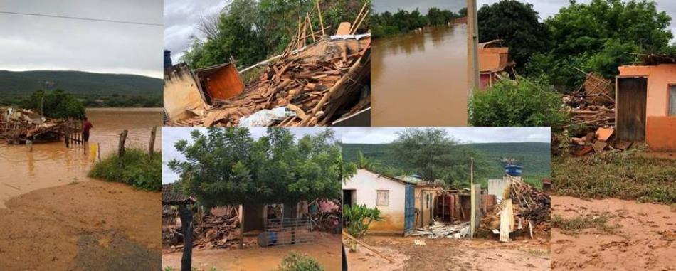 VÍDEO: Chuva deixa famílias desabrigadas, derruba casas e interdita acesso a povoado em Ibipeba