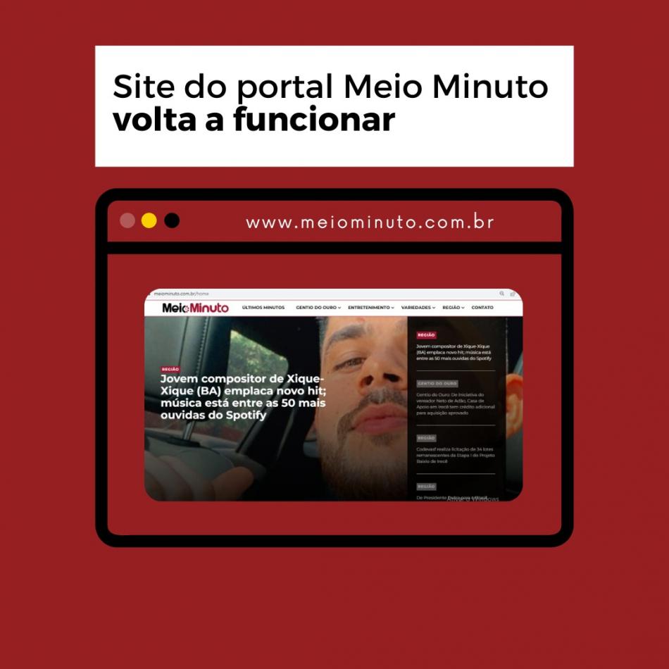 Após ataque hacker, site do portal Meio Minuto volta a funcionar