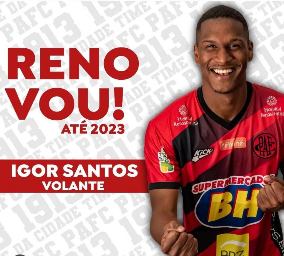 Jogador Igor Santos renova contrato com o Pouso Alegre