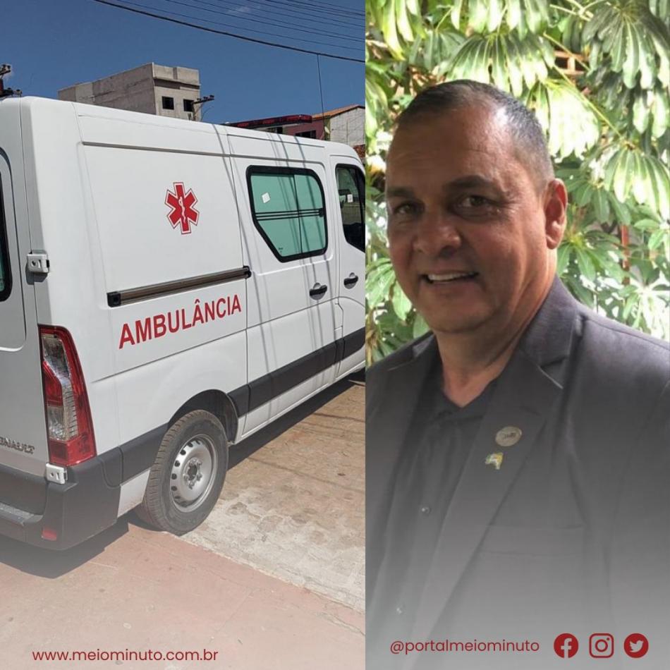 Ambulância adquirida através de emenda conquistada pelo vereador Ruyzinho chega em Gentio do Ouro