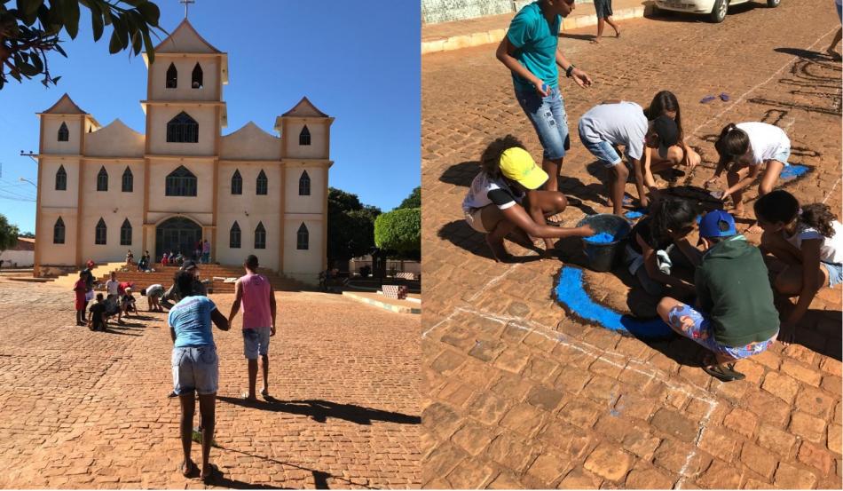 Tapetes são confeccionados em Gentio do Ouro neste feriado de Corpus Christi