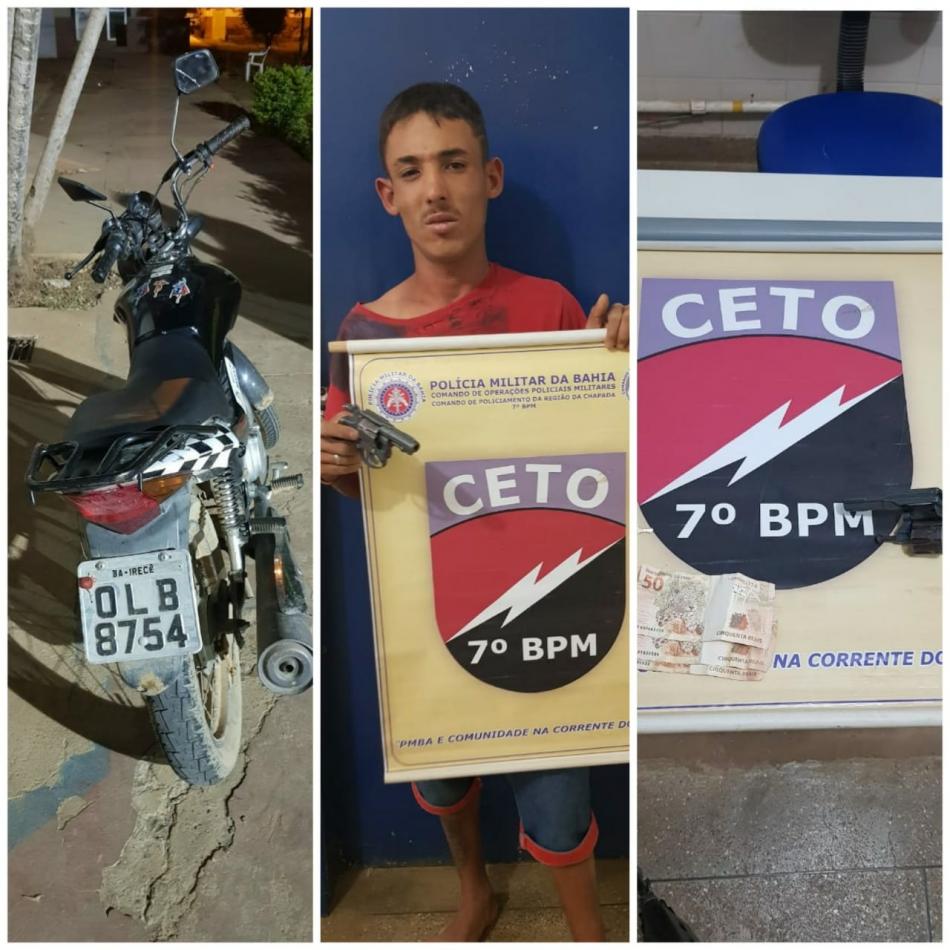 Irecê: Bandido é preso em flagrante com moto roubada 