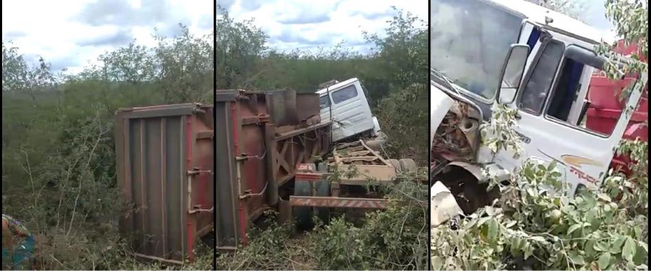 Vídeo: Caminhão carregado de brita tomba na zona rural de Gentio do Ouro