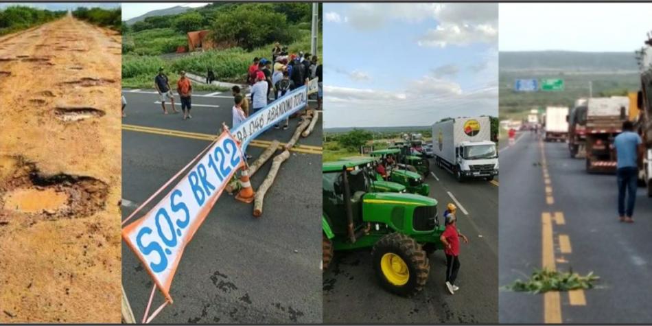 Bloqueio do contorno da BA-052 com a estrada de Cafarnaum