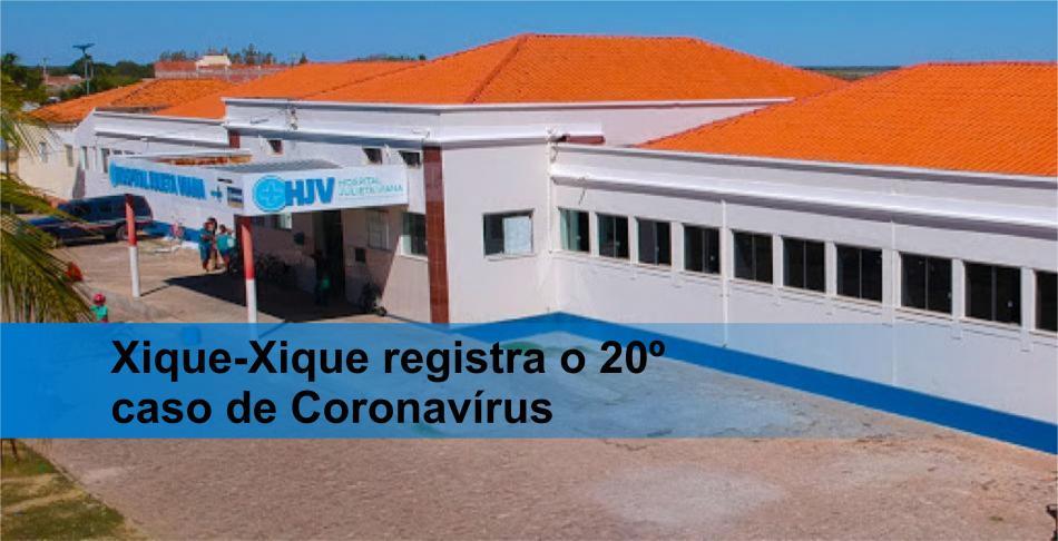 Sobe para 20 o número de casos de Coronavírus em Xique-Xique; três dos testados residem no mesmo local