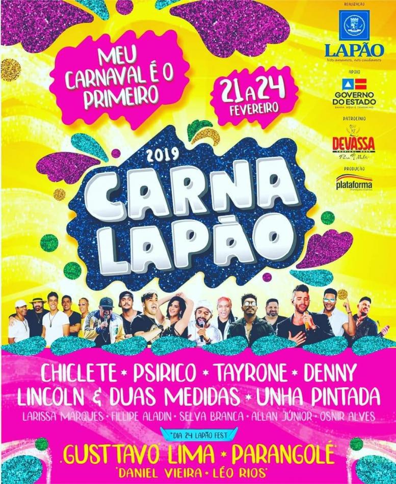 Lapão: Carnalapão 2019 terá como atração principal show de Gusttavo Lima 