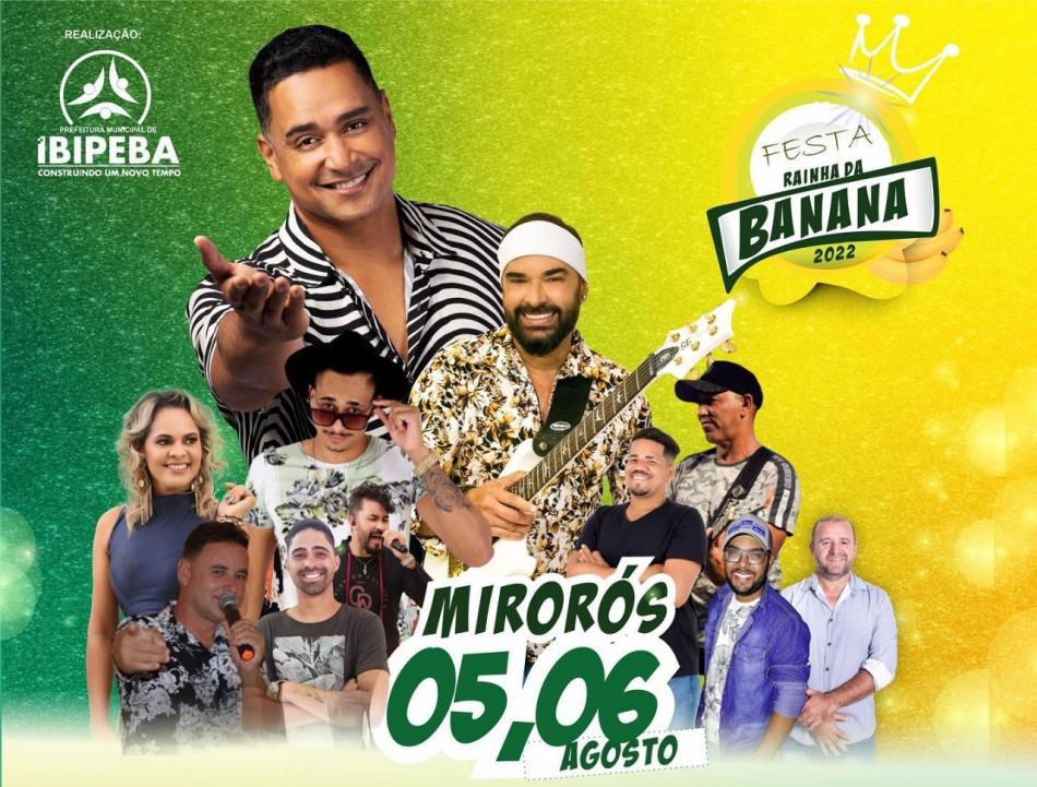 Mirorós: Festa da Banana 2022 irá reunir Harmonia do Samba e outras 10 atrações musicais