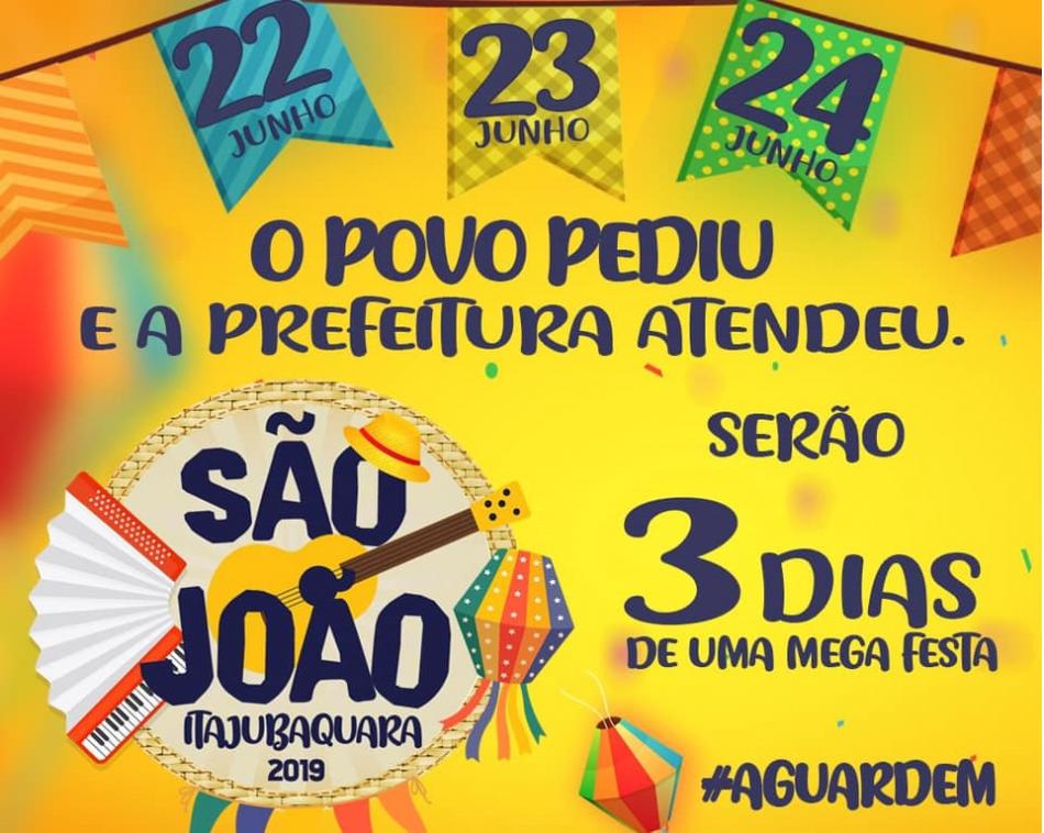 Após polêmica, prefeitura volta atrás e anuncia 3 dias de festa no São João de Itajubaquara