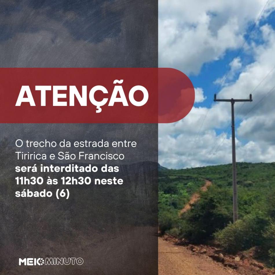 Gentio do Ouro: Trânsito em trecho da estrada entre Tiririca e São Francisco será interditado para detonação de rochas neste sábado (6)