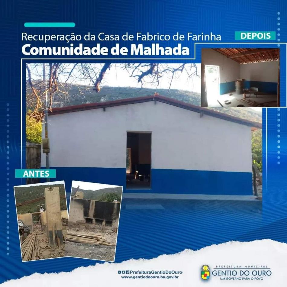 Gentio do Ouro: Casa de farinha na comunidade de Malhada é reformada