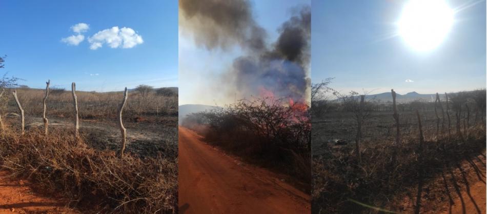 Gentio do Ouro: Incêndio chega próximo a casas e assusta moradores