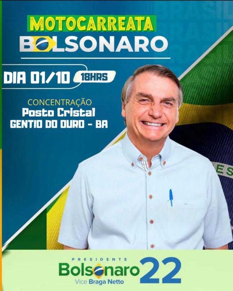 Gentio do Ouro: Apoiadores de Bolsonaro programam motocarreta para o fim de semana