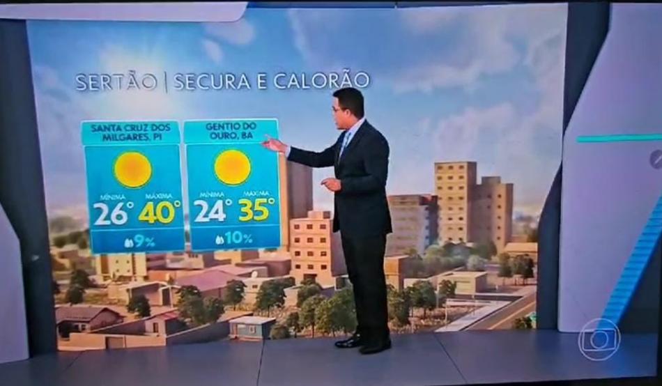 Gentio do Ouro é destaque no Jornal Nacional por ter enfrentado uma grande massa de ar seco neste sábado (28)