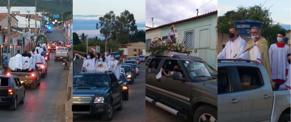 Gentio do Ouro: Fiéis participam de carreata em homenagem a Nossa Senhora do Rosário