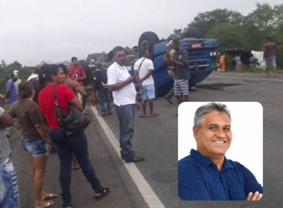 Caminhoneiro de Irecê e ex-prefeito de Ipirá e morrem em grave acidente na BA-052